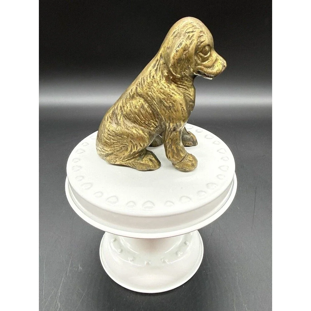 Vintage solid brass dog figurine, Labrador?